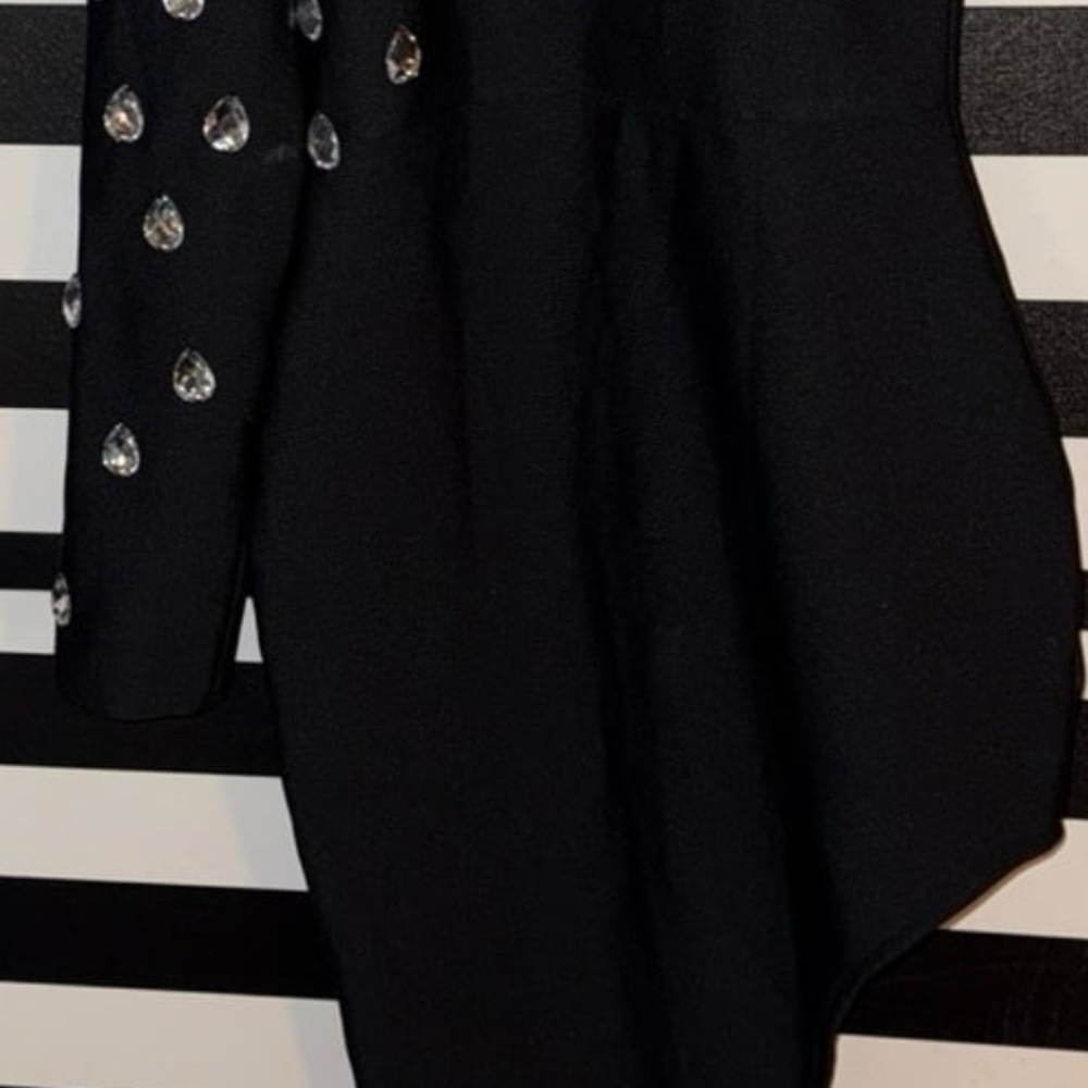 Black Dress with Crystal Embellishments
